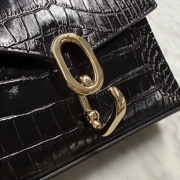 Anine Bing Colette Black Croc Embossed Mini Bag - Picture 3 of 11